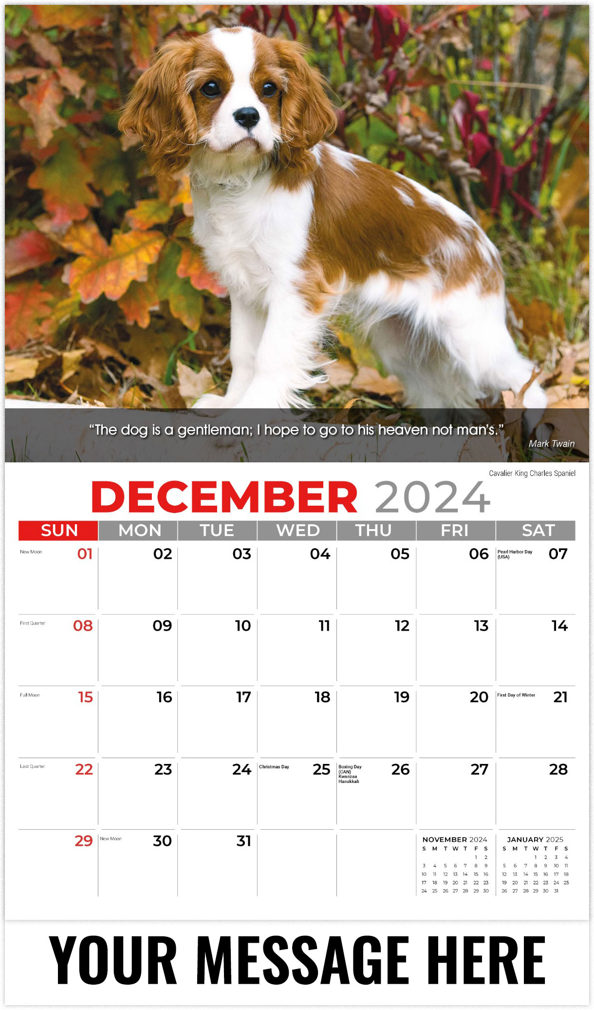 Printable Calendar 2025 Dogs Amity