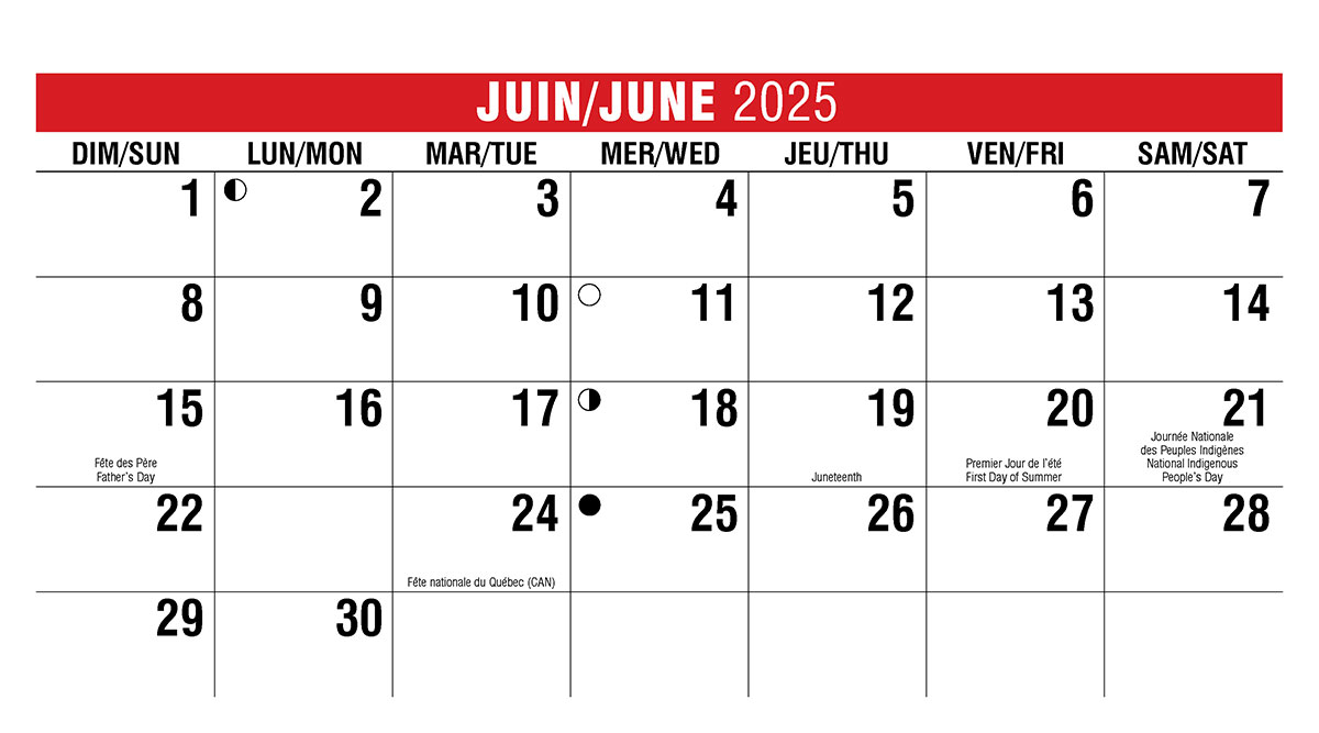 Galleria Canadian Scenes( ENG/Fr) Promotional Desk Calendar- 2025
