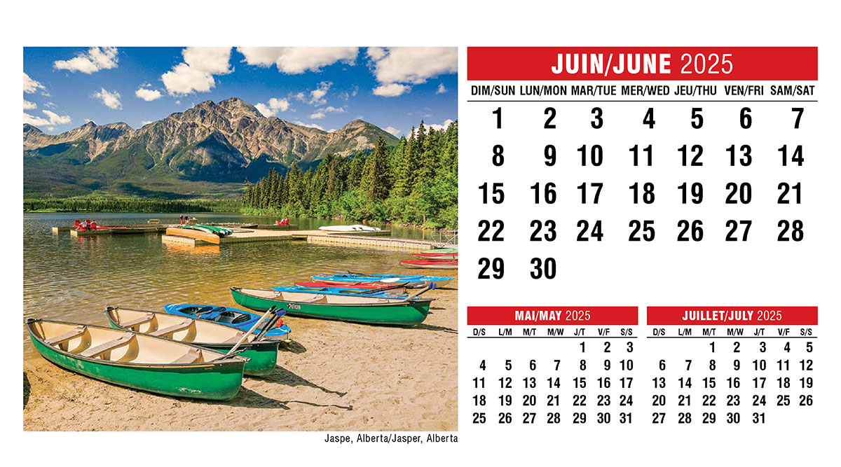 Galleria Canadian Scenes( ENG/Fr) Promotional Desk Calendar- 2025