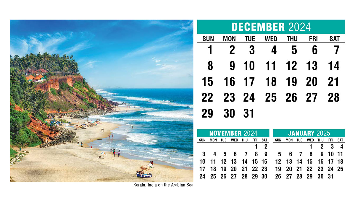 Galleria Sun, Sand & Surf Promotional Desk Calendar- 2025