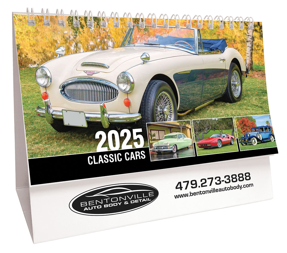 Classic Cars Promotional Desk Calendar Desk Tent Calendar