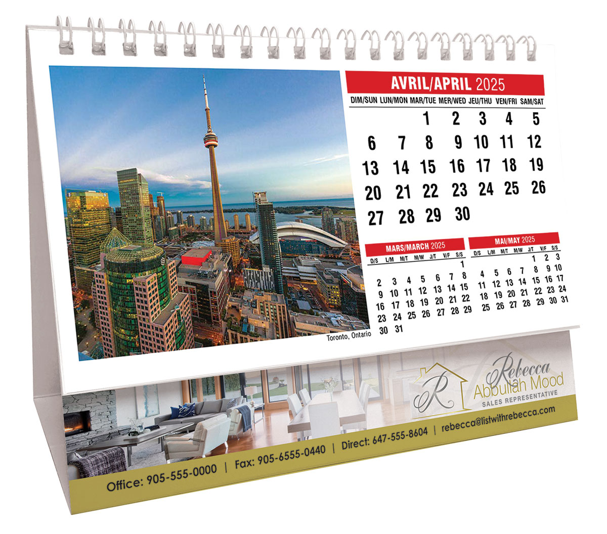 Galleria Canadian Scenes( ENG/Fr) Promotional Desk Calendar- 2025