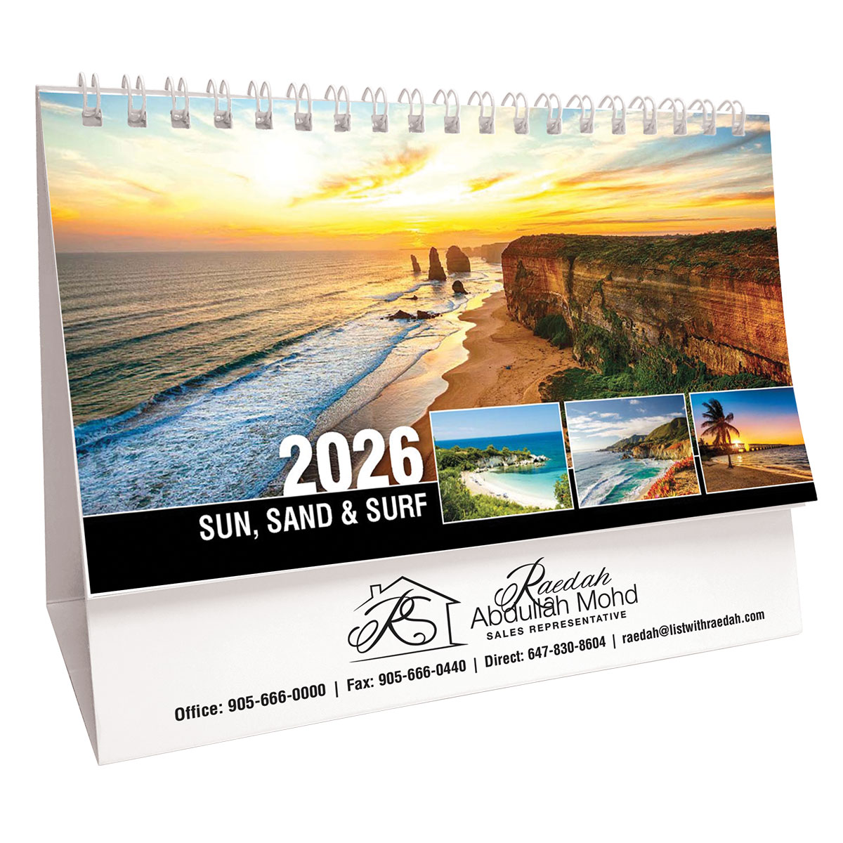 Sun, Sand & Surf Promotional Desk Calendar Desk Tent Calendar