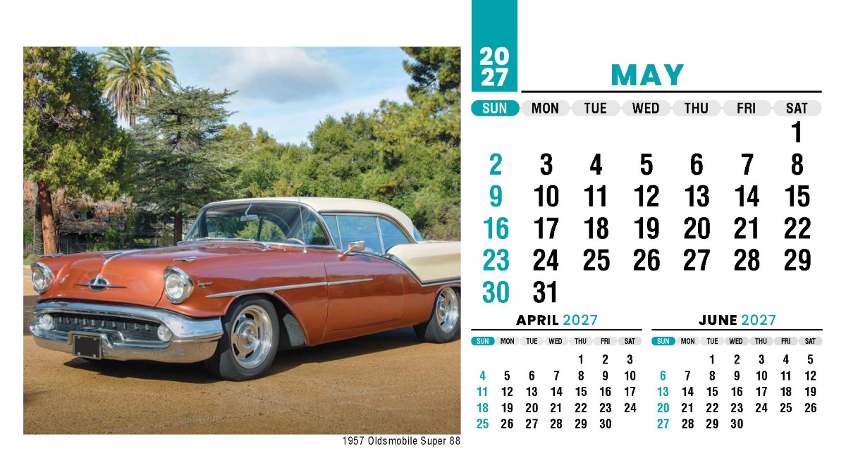 Galleria Classic Cars Promotional Desk Calendar- 2027