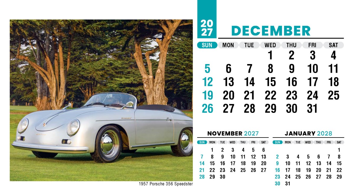 Galleria Classic Cars Promotional Desk Calendar- 2027