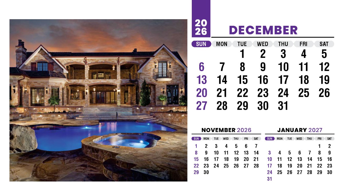 Galleria Homes Promotional Desk Calendar- 2027