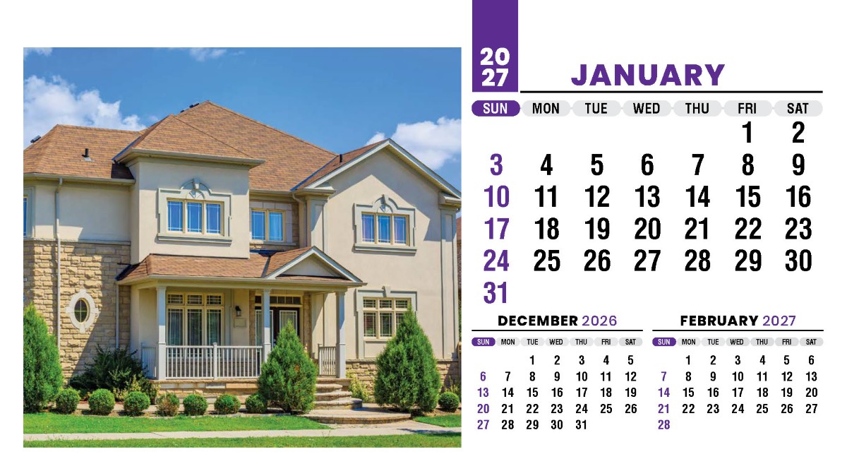 Galleria Homes Promotional Desk Calendar- 2027