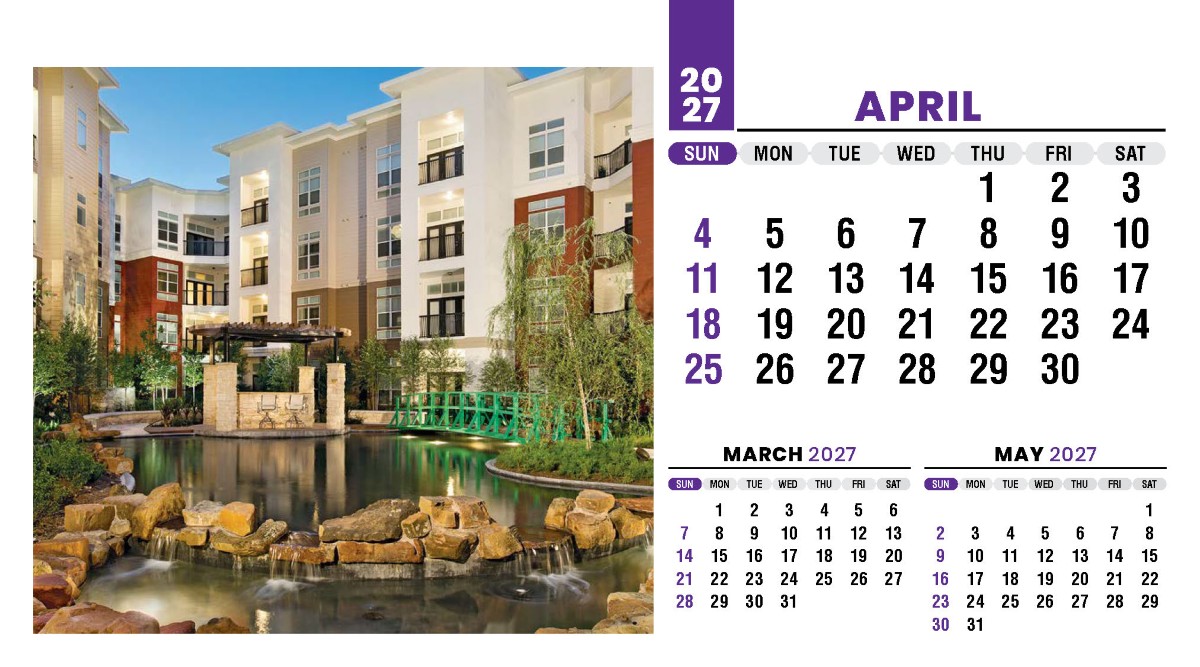 Galleria Homes Promotional Desk Calendar- 2027