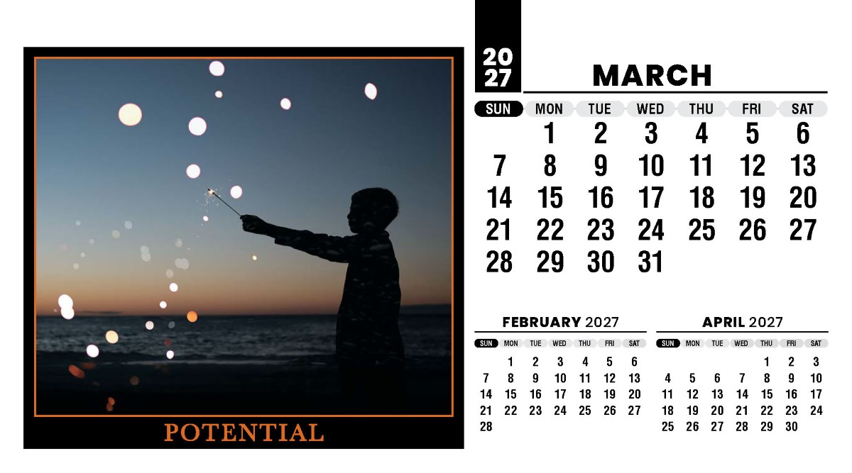 Galleria Motivation Promotional Desk Calendar - 2027