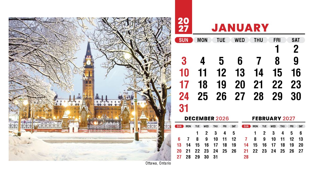 Galleria Canadian Scenic Promo Desk (Eng) Calendar - 2027