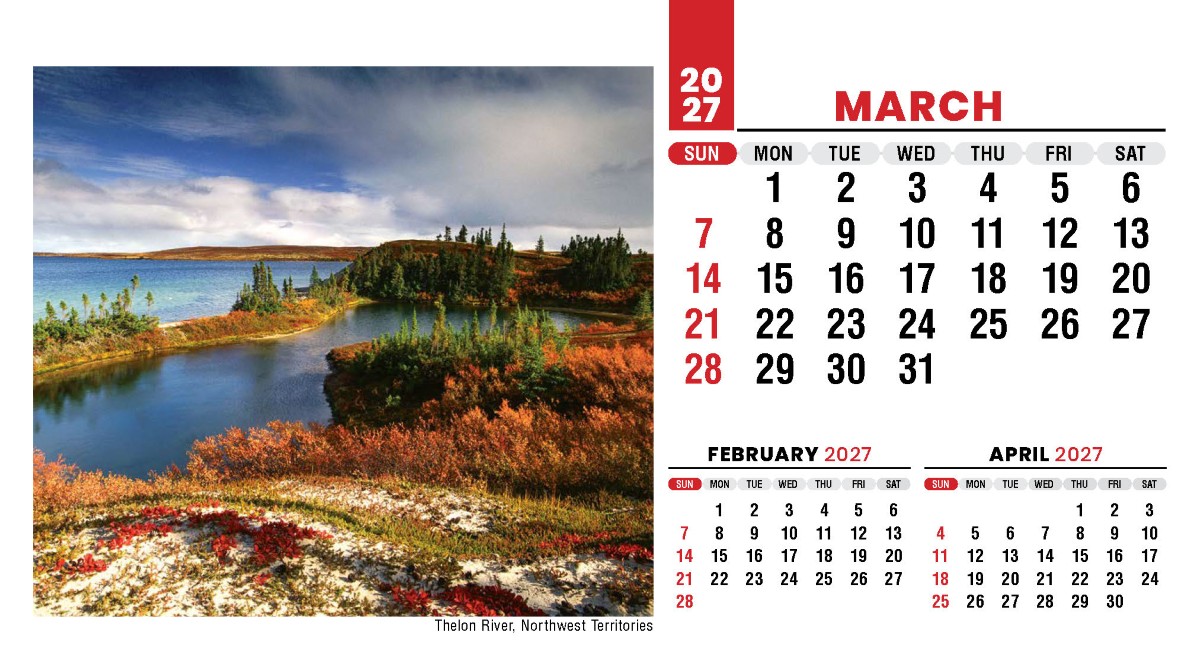 Galleria Canadian Scenic Promo Desk (Eng) Calendar - 2027