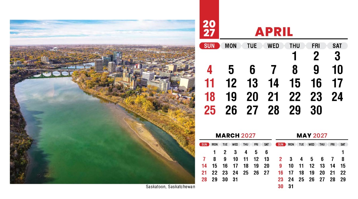 Galleria Canadian Scenic Promo Desk (Eng) Calendar - 2027