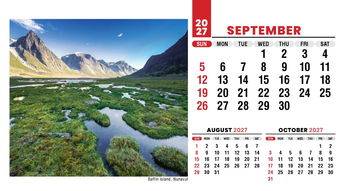 Galleria Canadian Scenic Promo Desk (Eng) Calendar - 2027