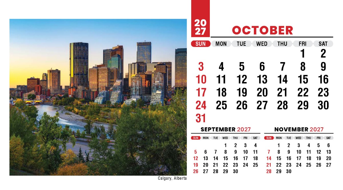 Galleria Canadian Scenic Promo Desk (Eng) Calendar - 2027