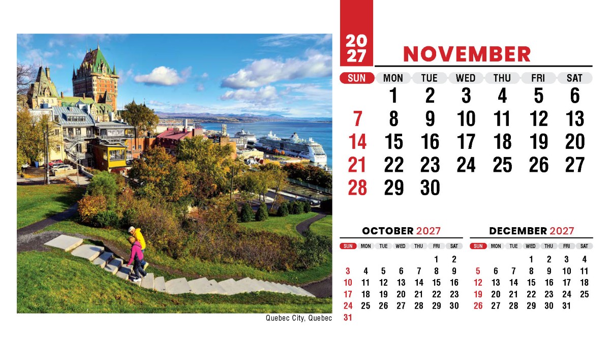 Galleria Canadian Scenic Promo Desk (Eng) Calendar - 2027