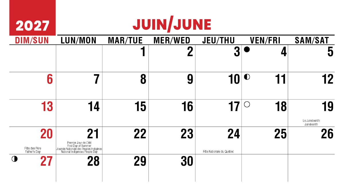 Galleria Canadian Scenes( ENG/Fr) Promotional Desk Calendar- 2027