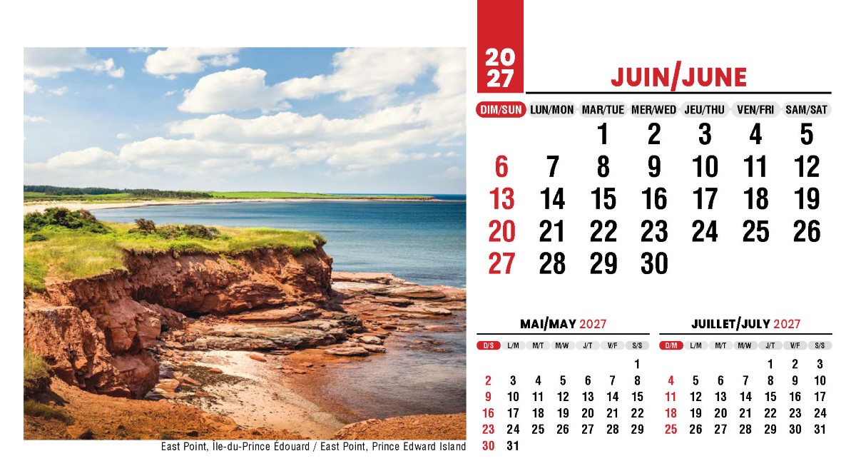 Galleria Canadian Scenes( ENG/Fr) Promotional Desk Calendar- 2027