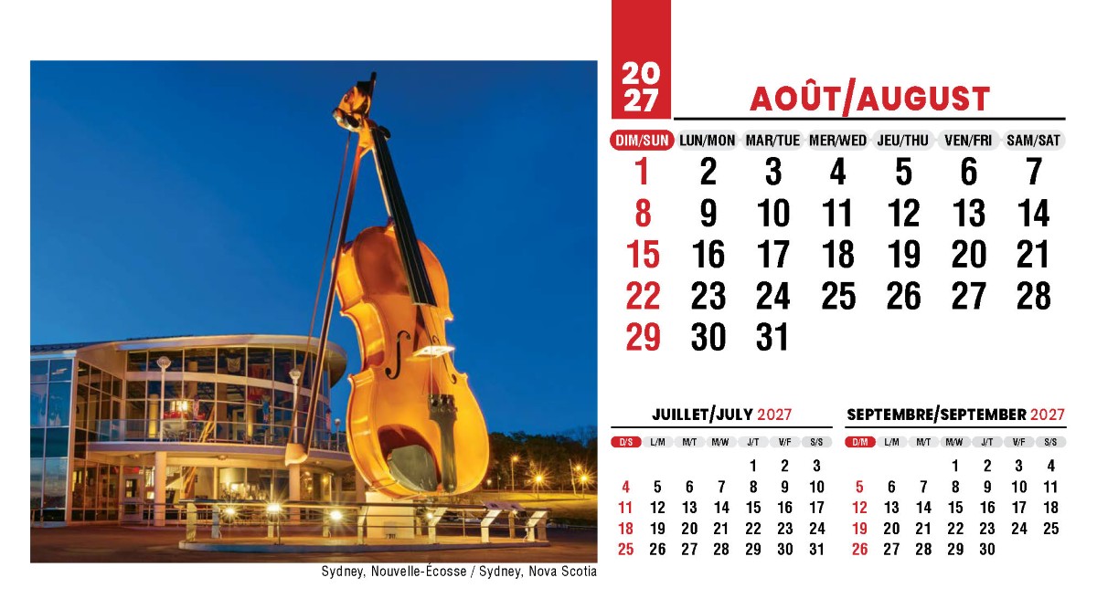 Galleria Canadian Scenes( ENG/Fr) Promotional Desk Calendar- 2027