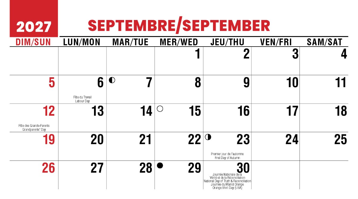 Galleria Canadian Scenes( ENG/Fr) Promotional Desk Calendar- 2027