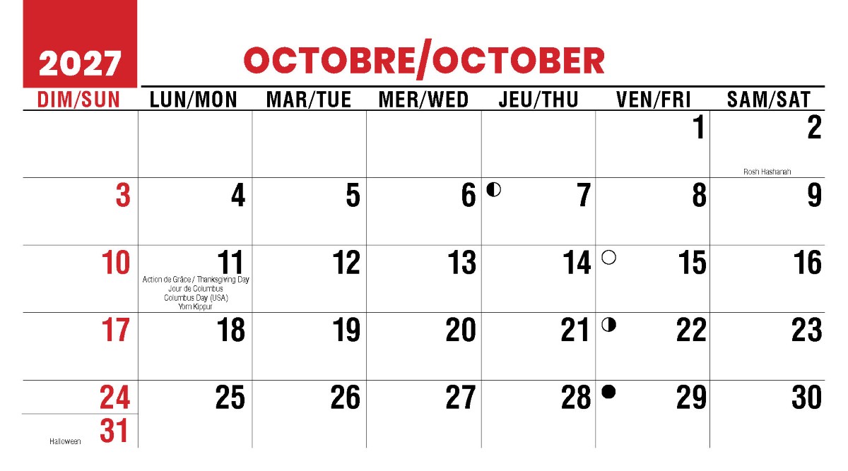 Galleria Canadian Scenes( ENG/Fr) Promotional Desk Calendar- 2027