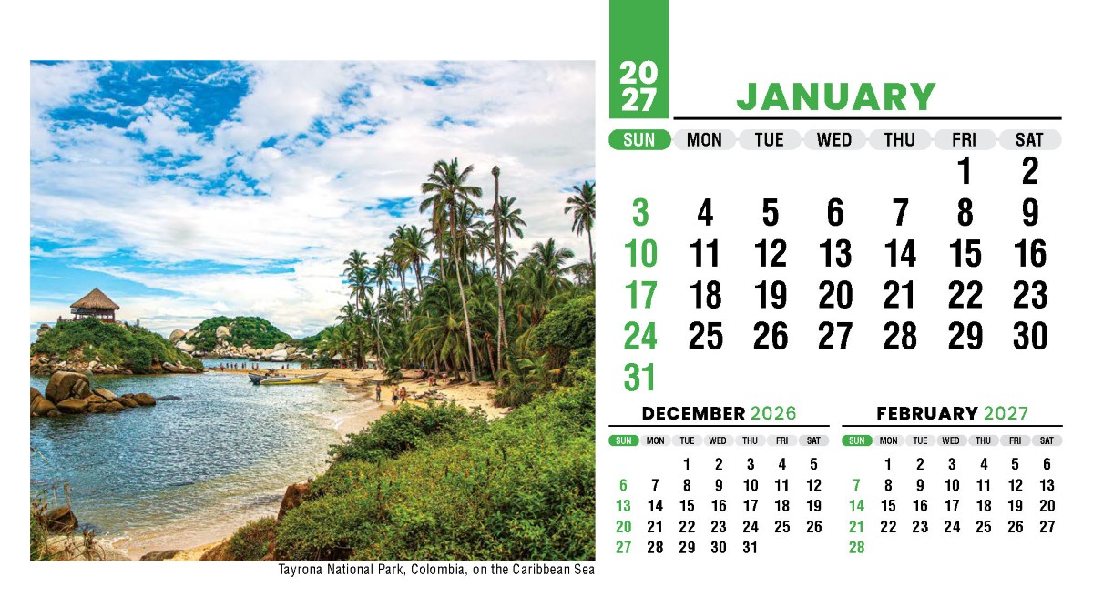 Galleria Sun, Sand & Surf Promotional Desk Calendar- 2027