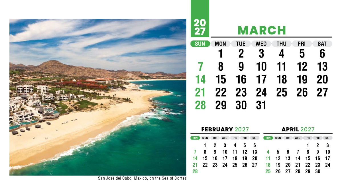 Galleria Sun, Sand & Surf Promotional Desk Calendar- 2027