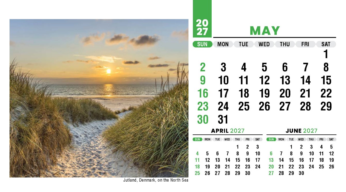 Galleria Sun, Sand & Surf Promotional Desk Calendar- 2027