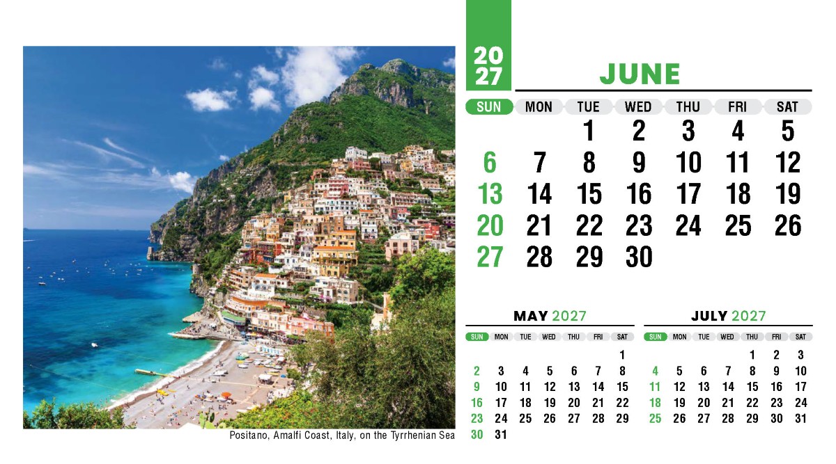 Galleria Sun, Sand & Surf Promotional Desk Calendar- 2027