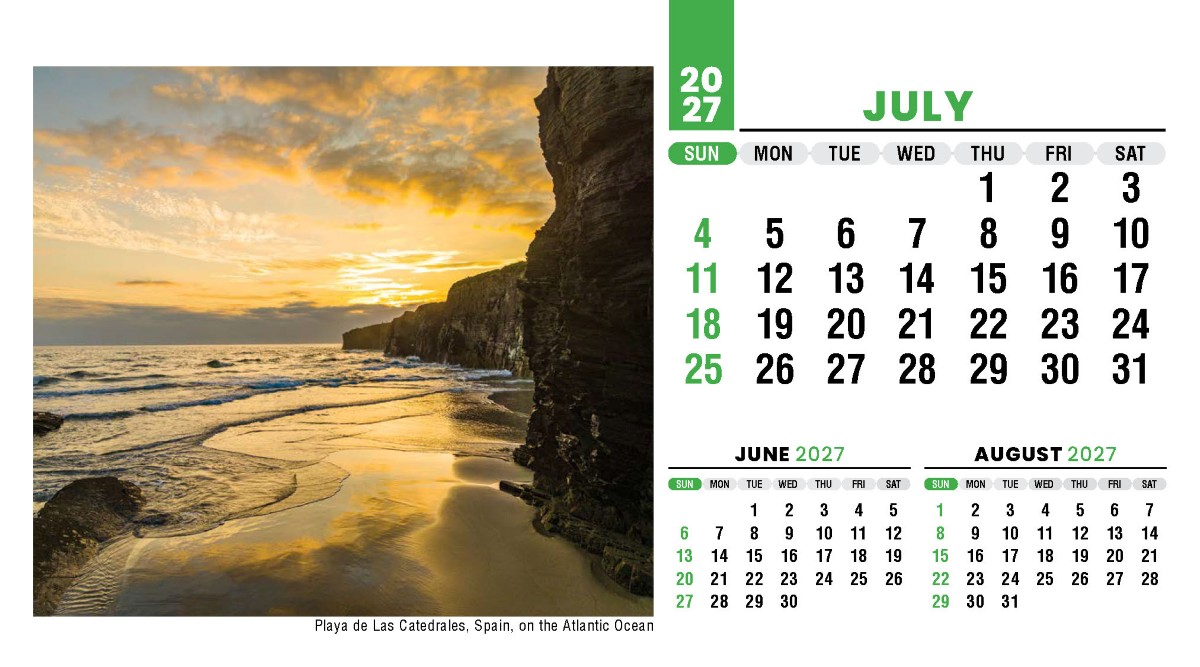 Galleria Sun, Sand & Surf Promotional Desk Calendar- 2027