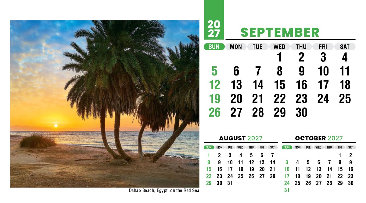 Galleria Sun, Sand & Surf Promotional Desk Calendar- 2027