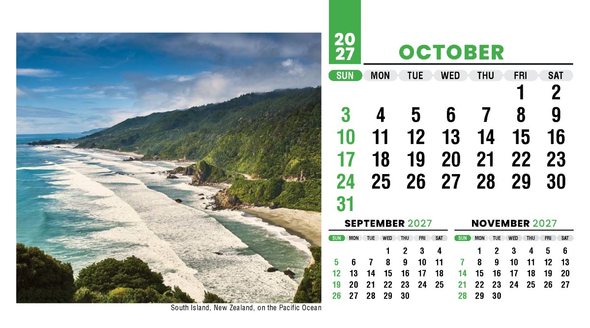 Galleria Sun, Sand & Surf Promotional Desk Calendar- 2027