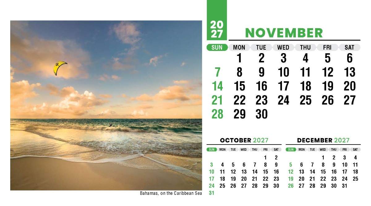 Galleria Sun, Sand & Surf Promotional Desk Calendar- 2027