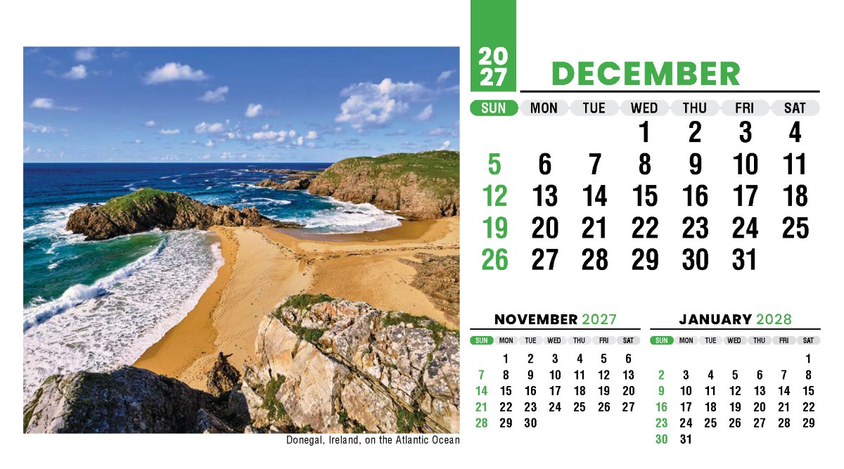 Galleria Sun, Sand & Surf Promotional Desk Calendar- 2027